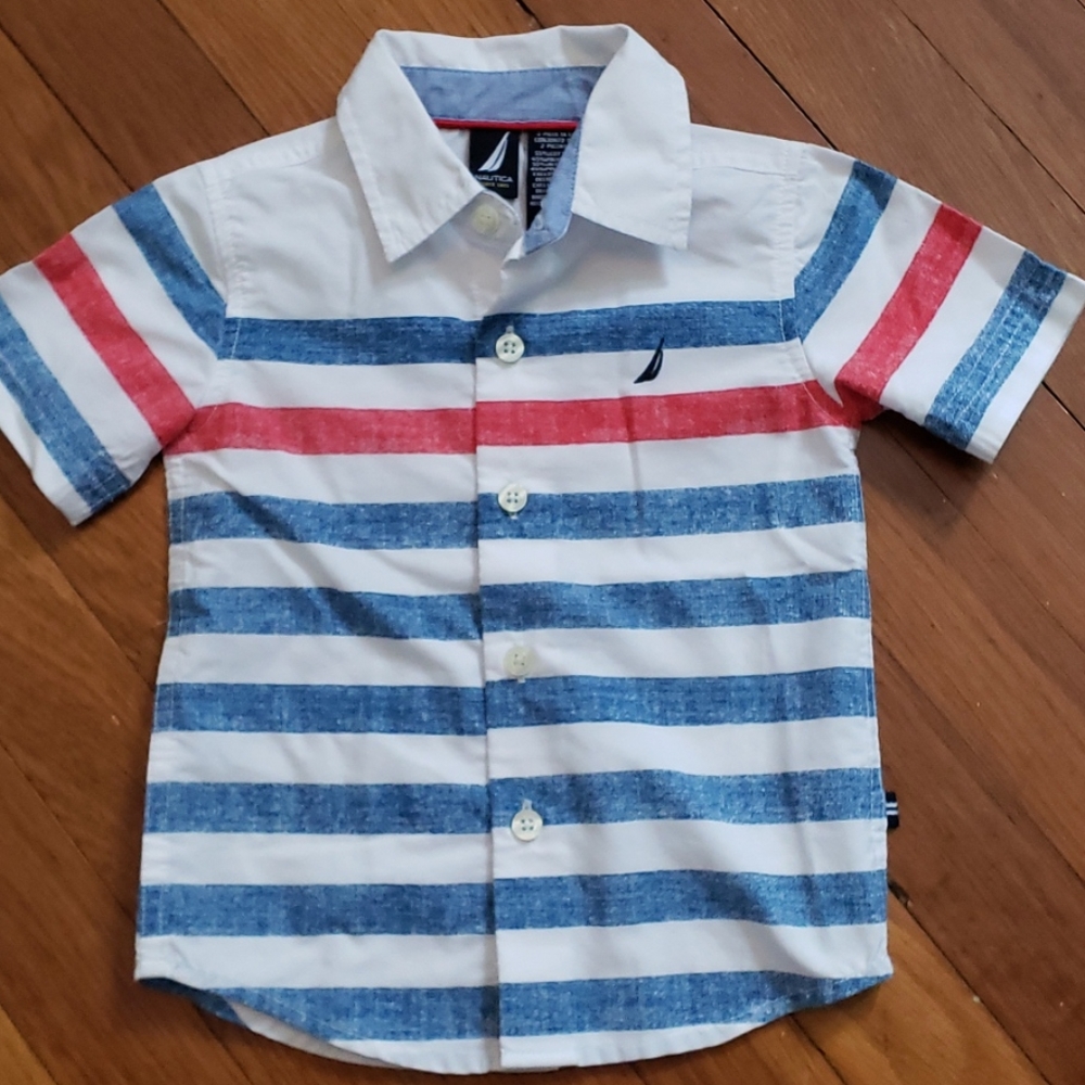 Red White And Blue Nautica Button Down